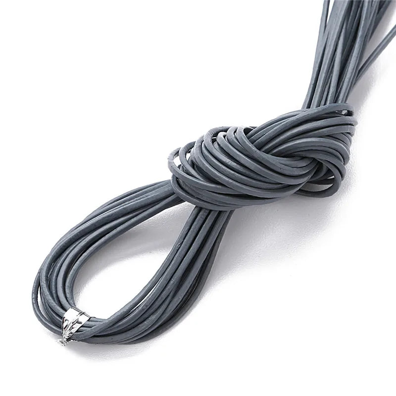 10meters Dia 1/1.5/2/3mm Round 100% Genuine Leather Cord for Necklace Bracelet DIY Jewelry Making Findings Supplies Rope String