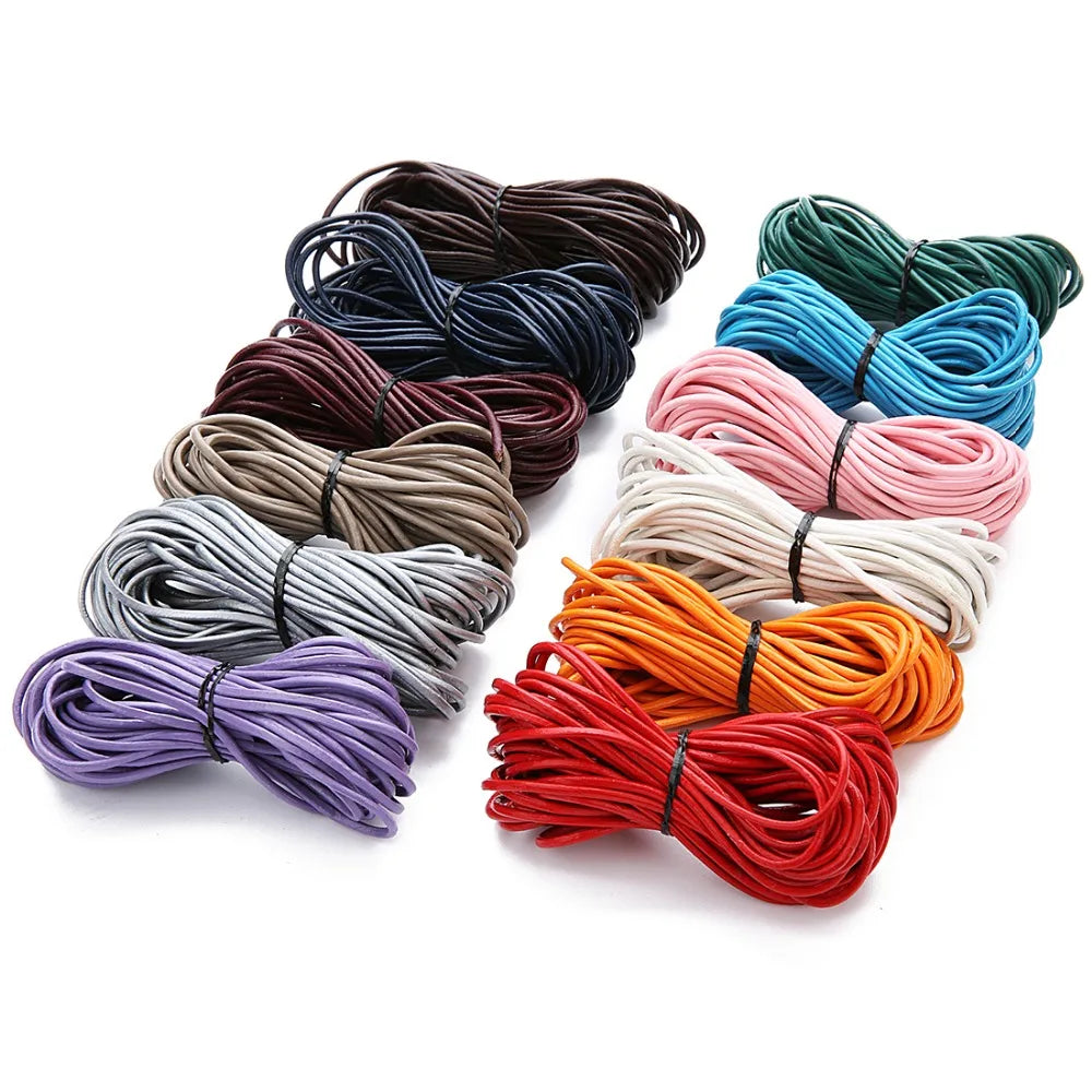 10meters Dia 1/1.5/2/3mm Round 100% Genuine Leather Cord for Necklace Bracelet DIY Jewelry Making Findings Supplies Rope String
