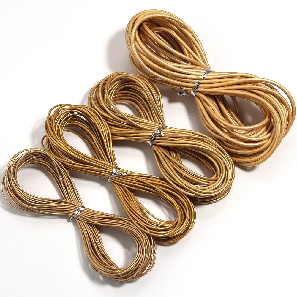 10meters Dia 1/1.5/2/3mm Round 100% Genuine Leather Cord for Necklace Bracelet DIY Jewelry Making Findings Supplies Rope String