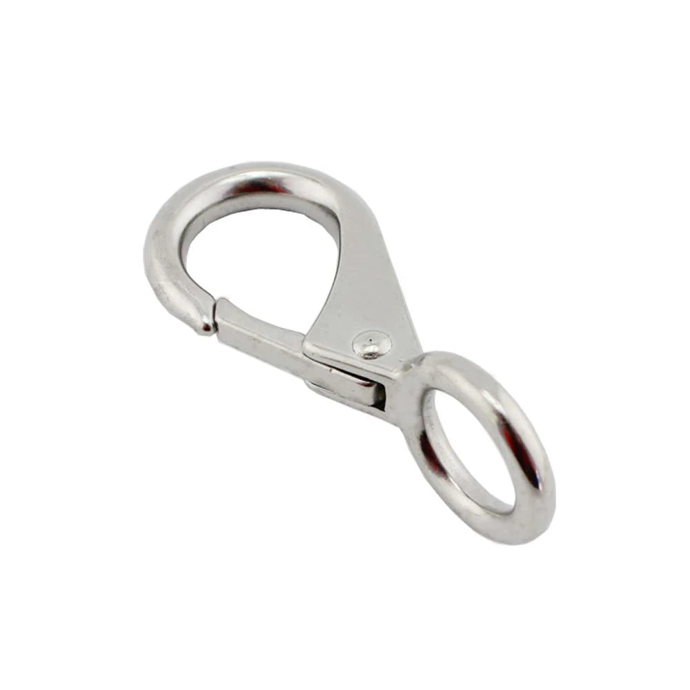 1PCS Heavy Duty Stainless Steel 304 Spring Snap Hook Fixed Eye Clip Carabiner Universal Marine Clip Dock Hardware