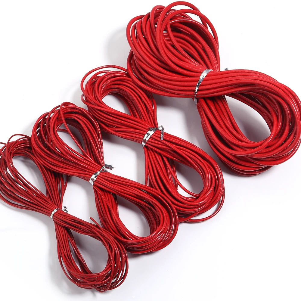 10meters Dia 1/1.5/2/3mm Round 100% Genuine Leather Cord for Necklace Bracelet DIY Jewelry Making Findings Supplies Rope String