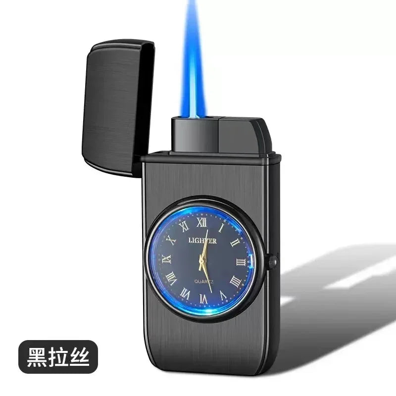 Powerful Rocker Metal Unusual Gas Lighter Jet Butane Torch Windproof Cigar Men Cool Play Gadget