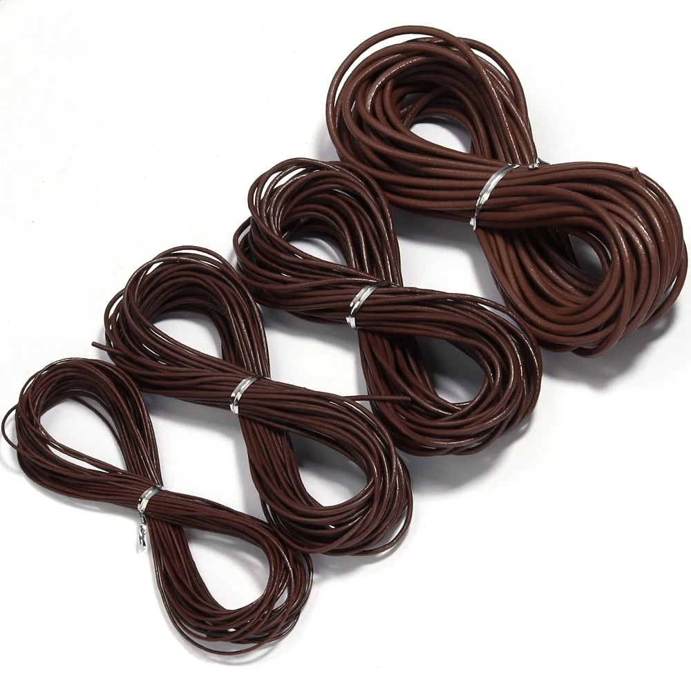 10meters Dia 1/1.5/2/3mm Round 100% Genuine Leather Cord for Necklace Bracelet DIY Jewelry Making Findings Supplies Rope String