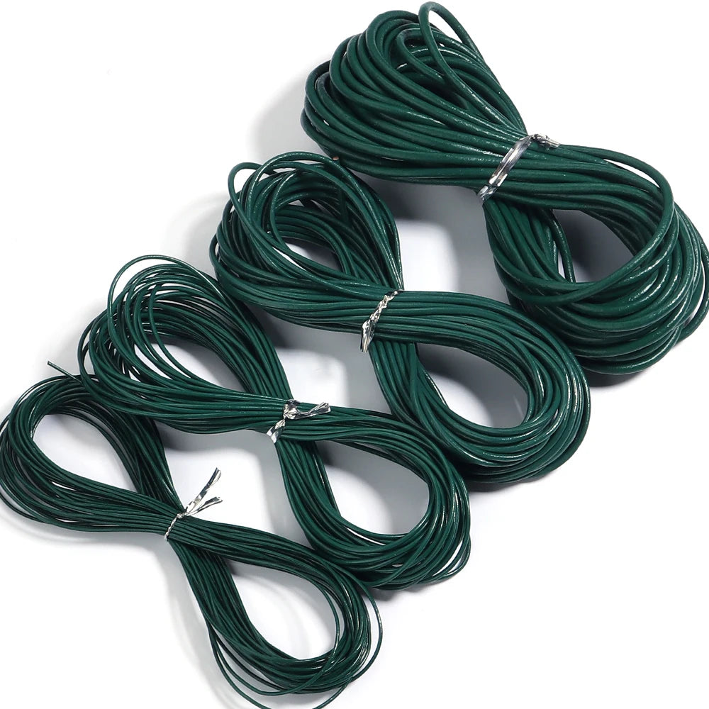 10meters Dia 1/1.5/2/3mm Round 100% Genuine Leather Cord for Necklace Bracelet DIY Jewelry Making Findings Supplies Rope String