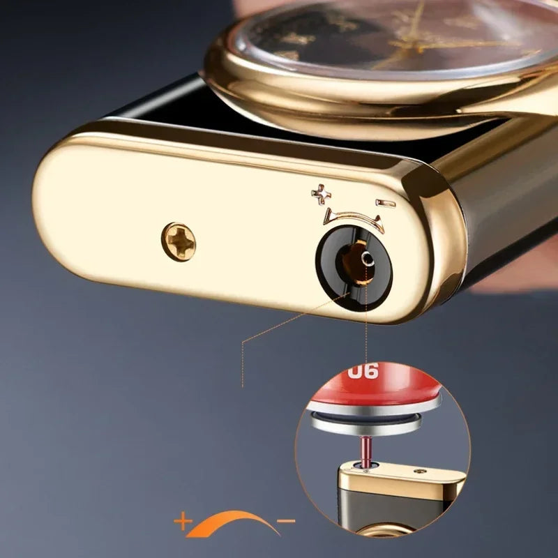 Powerful Rocker Metal Unusual Gas Lighter Jet Butane Torch Windproof Cigar Men Cool Play Gadget