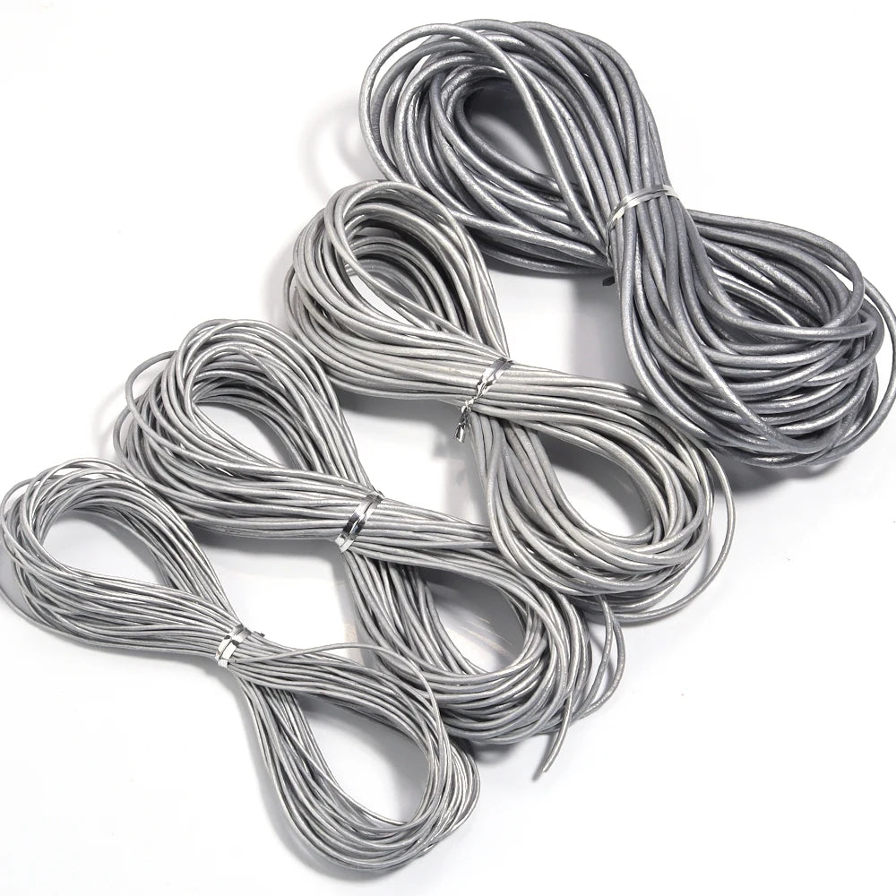 10meters Dia 1/1.5/2/3mm Round 100% Genuine Leather Cord for Necklace Bracelet DIY Jewelry Making Findings Supplies Rope String