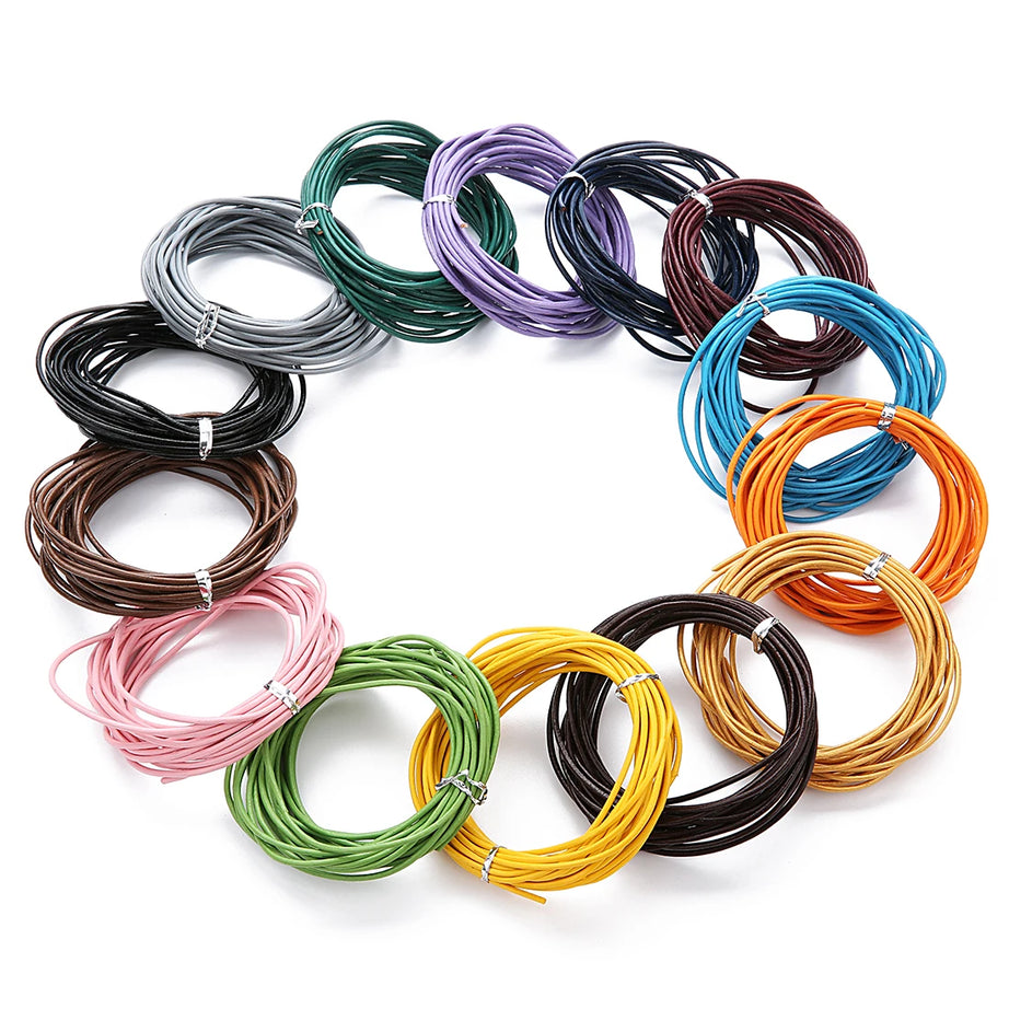 10meters Dia 1/1.5/2/3mm Round 100% Genuine Leather Cord for Necklace Bracelet DIY Jewelry Making Findings Supplies Rope String