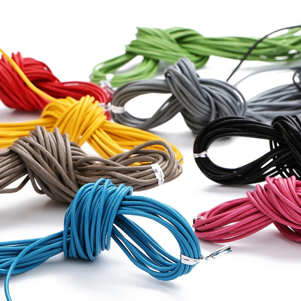 10meters Dia 1/1.5/2/3mm Round 100% Genuine Leather Cord for Necklace Bracelet DIY Jewelry Making Findings Supplies Rope String