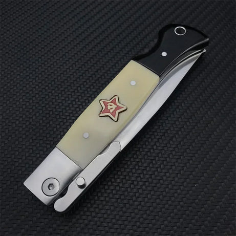 NEW Russian Finka NKVD KGB Stainless Steel Hand Guard and Resin Handle 440C Fixed Blade Outdoor Survival Sharp Knife with Sheath