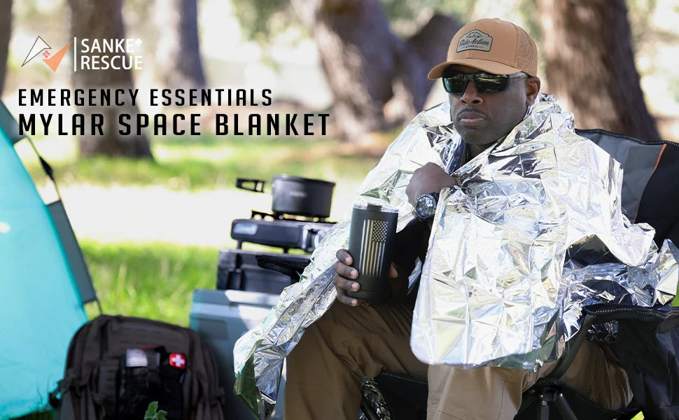 4pcs Emergency Mylar Thermal Blanket Foil Space Blanket Designed for NASA Body Warmer Outdoor First Aid Camping Hiking Travel