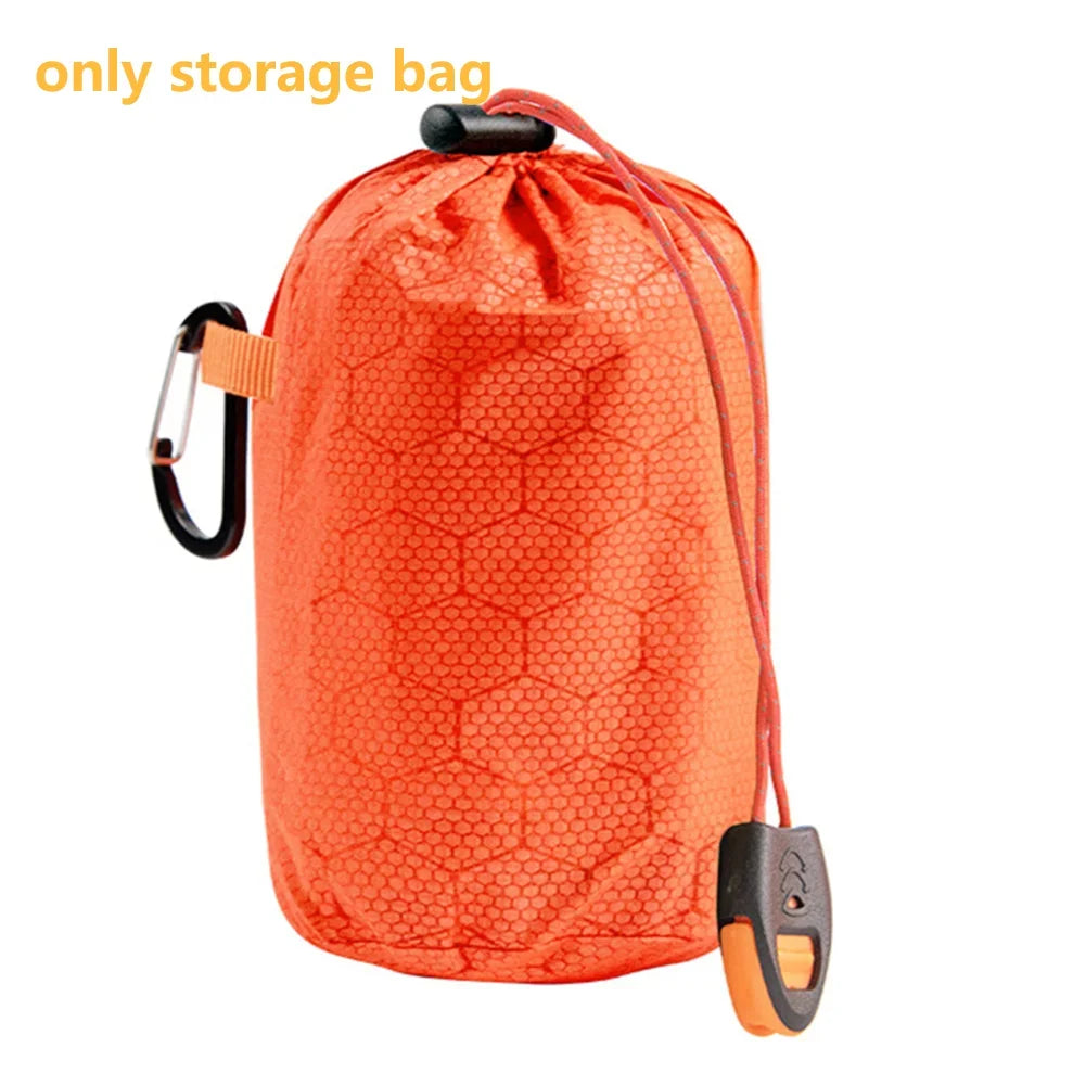 Emergency Sleeping Bag Waterproof Ultra Mylar Thermal Blankets Lightweight Survival Sleeping Bag Keep Warm For Camping Hiking ﻿