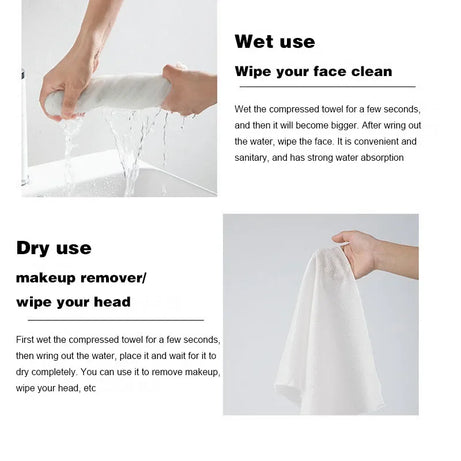 10PCS Set Compressed Towel Travel Quick-Drying Towel Trip Disposable Hotel Washable Cloth Towel Napkin Washcloth Outdoor Travel