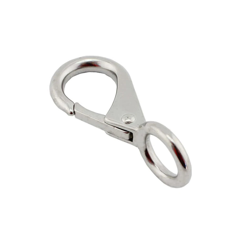 1PCS Heavy Duty Stainless Steel 304 Spring Snap Hook Fixed Eye Clip Carabiner Universal Marine Clip Dock Hardware