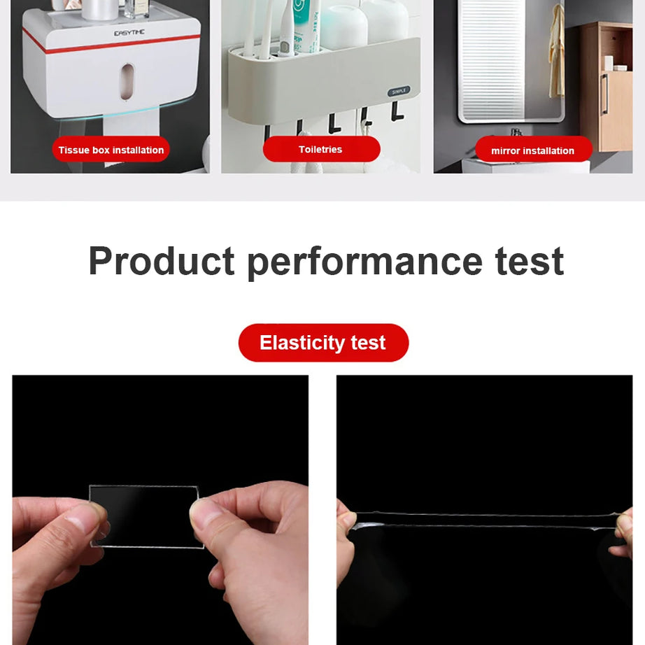 1-10M Nano Double Sided Tape Heavy Duty Transparent Adhesive Strips Strong Sticky Multipurpose Reusable Waterproof Mounting Tape