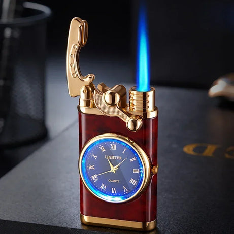 Powerful Rocker Metal Unusual Gas Lighter Jet Butane Torch Windproof Cigar Men Cool Play Gadget