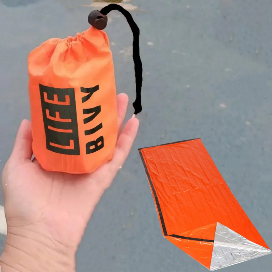 Portable Waterproof Emergency Survival Sleeping Bag Outdoor Edc Camping Gear Thermal Sack First Aid Rescue Kit Mylar Blanket