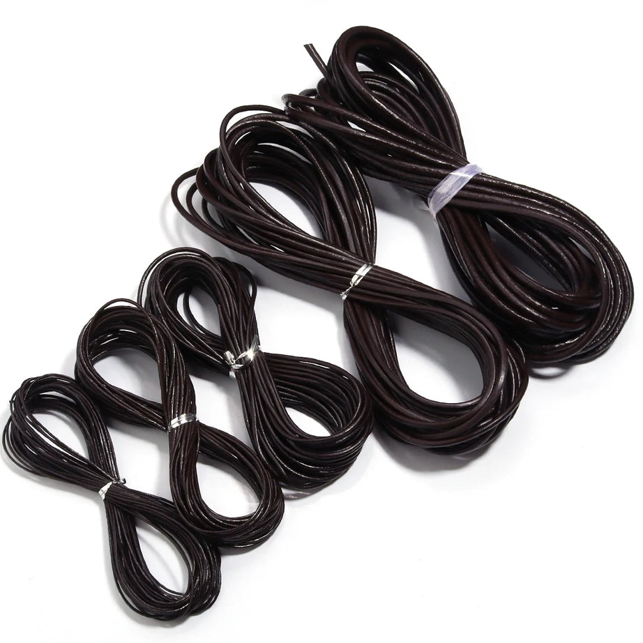 10meters Dia 1/1.5/2/3mm Round 100% Genuine Leather Cord for Necklace Bracelet DIY Jewelry Making Findings Supplies Rope String