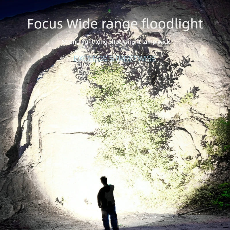 Powerful light Flashlight Rechargeable USB waterproof portable outdoor flashlight 200 meters distant 3W high-light adjustable focus pocket flashlight ABS metal texture