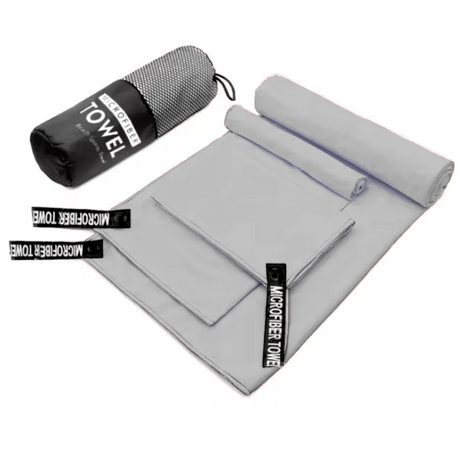 3PCS Quick Dry Beach Towel, Microfiber Travel Towel 3 Size in 1 Pack,Fast Drying Towel Set for Camping, Beach, Gym, Sports, Yoga