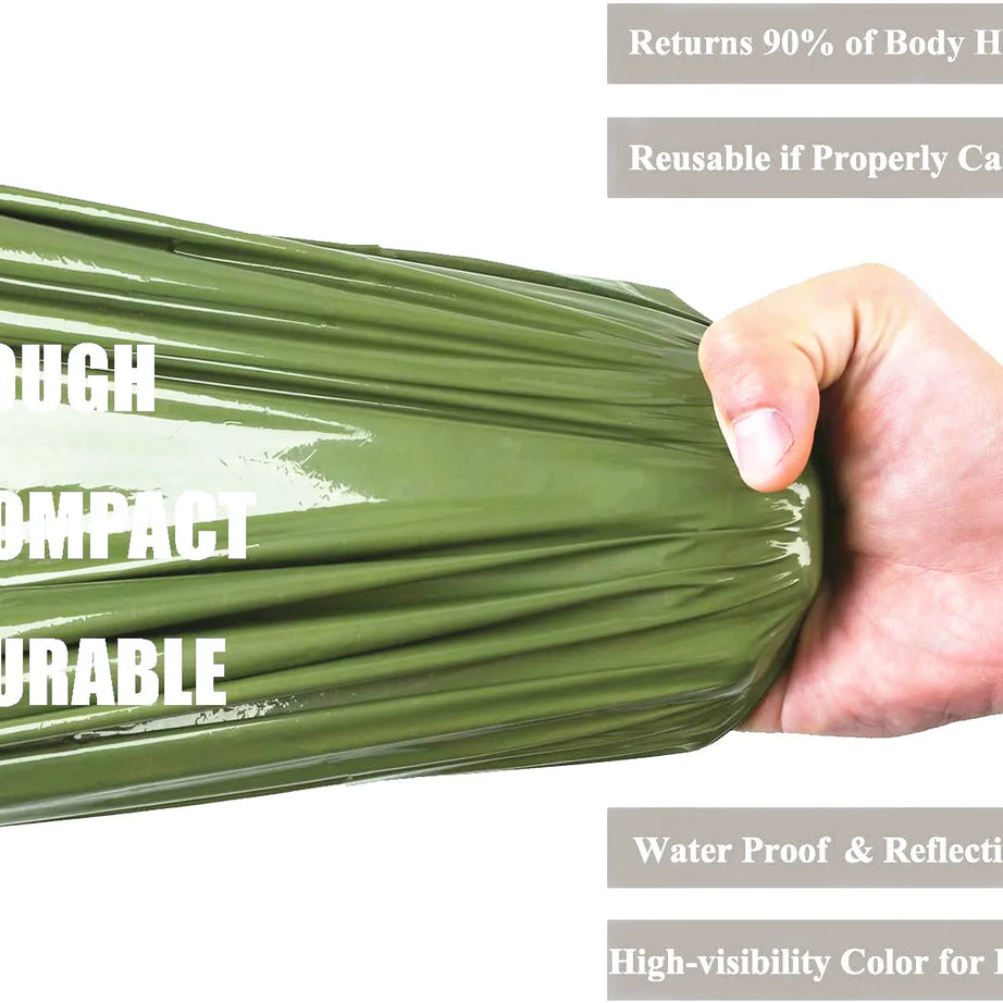 4 pcs outdoor emergency tent+sleeping bag+raincoat+first aid blanket bundle pocket set suitable for outdoor camping and hiking