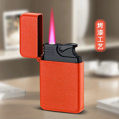 Metal Jet Red Flame Lighter, Refillable Butane, Adjustable, Portable, Windproof, Gas Lighter, Glow in the Dark, Gift for Men