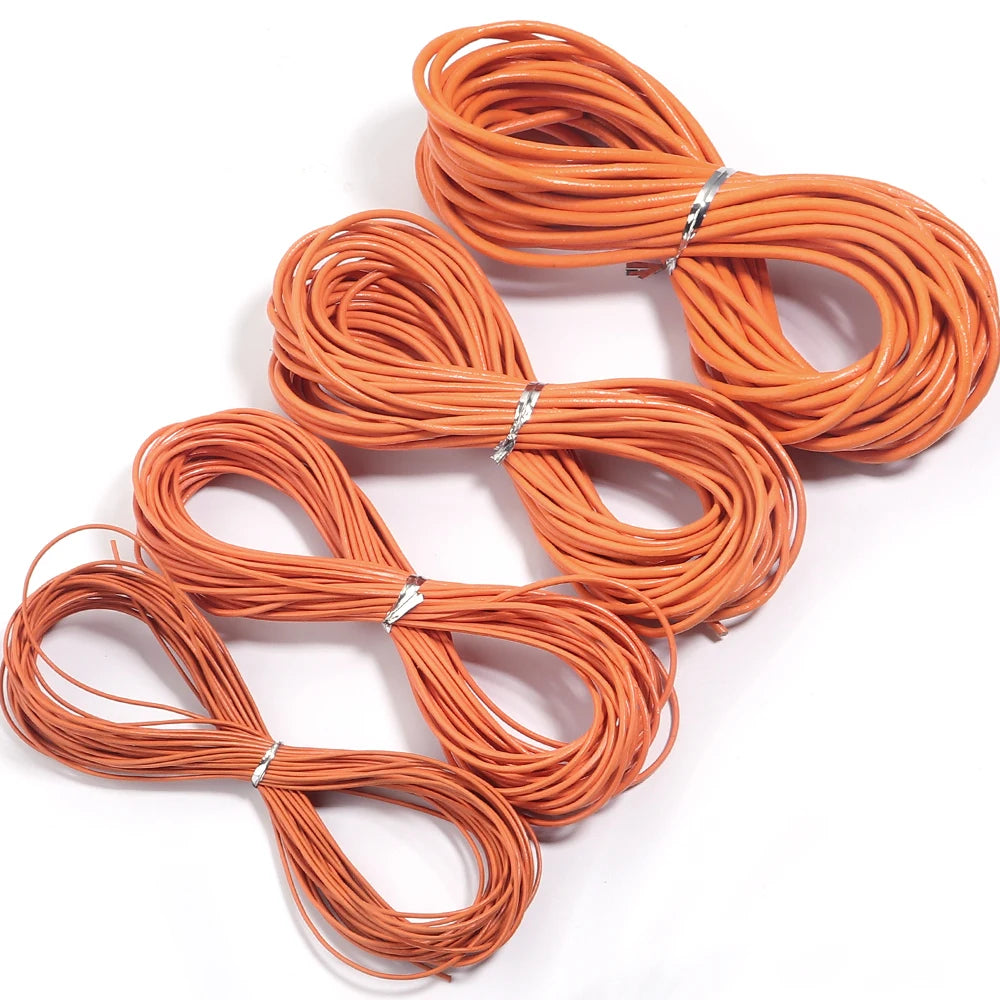 10meters Dia 1/1.5/2/3mm Round 100% Genuine Leather Cord for Necklace Bracelet DIY Jewelry Making Findings Supplies Rope String
