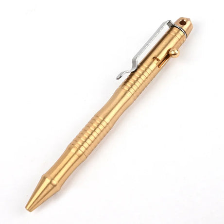 High Quality Brass Self-Defense Tactical Pen Bolt Switch Ball Point Writing Pen For Outdoor Camp EDC Tool Gift Box