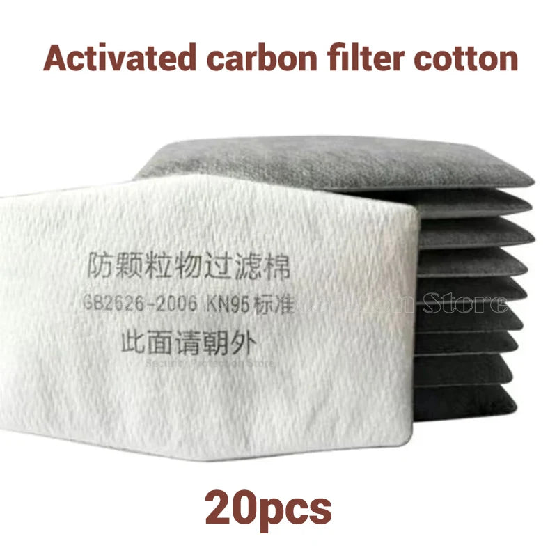21in1 Dust Mask Carbon Filter Cotton Respirator Half Face Dust-Proof  Anti Industrial Construction Dust Haze Fog Safety Gas Mask