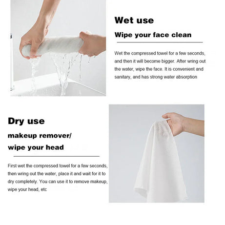 10PCS Set Compressed Towel Travel Quick-Drying Towel Trip Disposable Hotel Washable Cloth Towel Napkin Washcloth Outdoor Travel