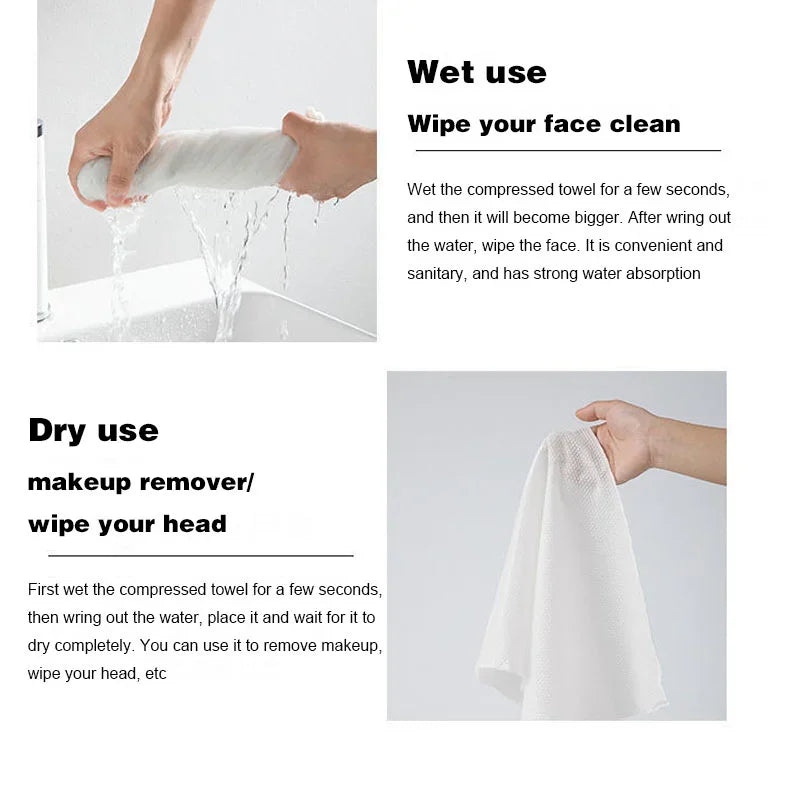 10PCS Set Compressed Towel Travel Quick-Drying Towel Trip Disposable Hotel Washable Cloth Towel Napkin Washcloth Outdoor Travel