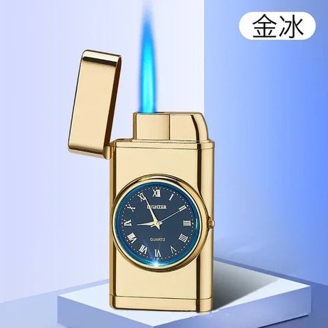 Powerful Rocker Metal Unusual Gas Lighter Jet Butane Torch Windproof Cigar Men Cool Play Gadget