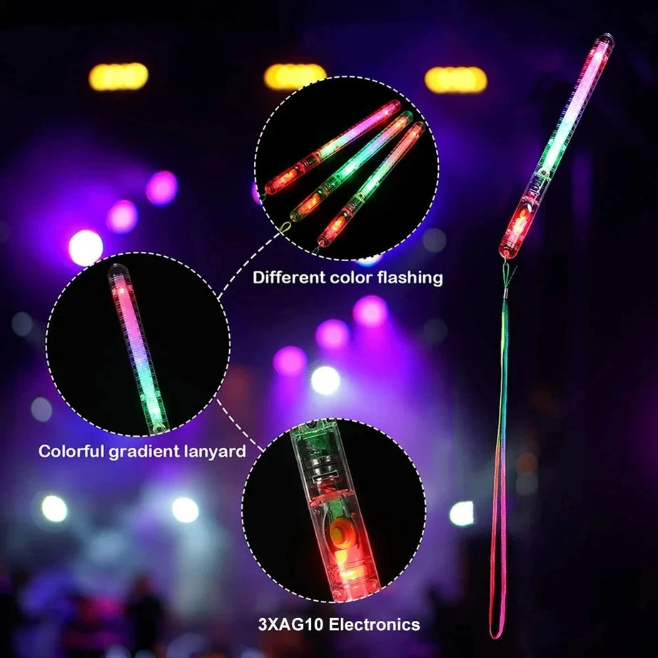 12/24/48Pcs Glow Fiber Wands Sticks LED Flashing Stick Light up Stick Colorful Fiber Optic Wands For Wedding Glow Party Favors