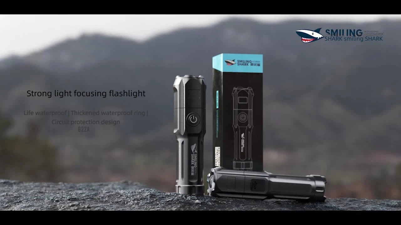 Powerful light Flashlight Rechargeable USB waterproof portable outdoor flashlight 200 meters distant 3W high-light adjustable focus pocket flashlight ABS metal texture