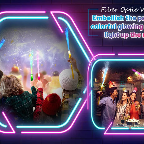 12/24/48Pcs Glow Fiber Wands Sticks LED Flashing Stick Light up Stick Colorful Fiber Optic Wands For Wedding Glow Party Favors