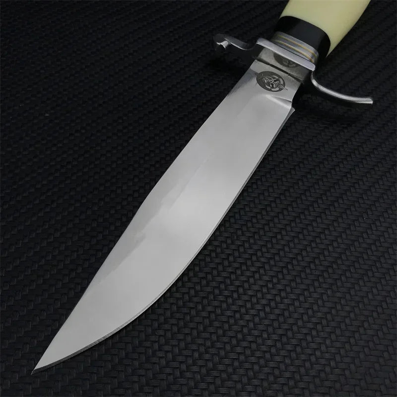 NEW Russian Finka NKVD KGB Stainless Steel Hand Guard and Resin Handle 440C Fixed Blade Outdoor Survival Sharp Knife with Sheath