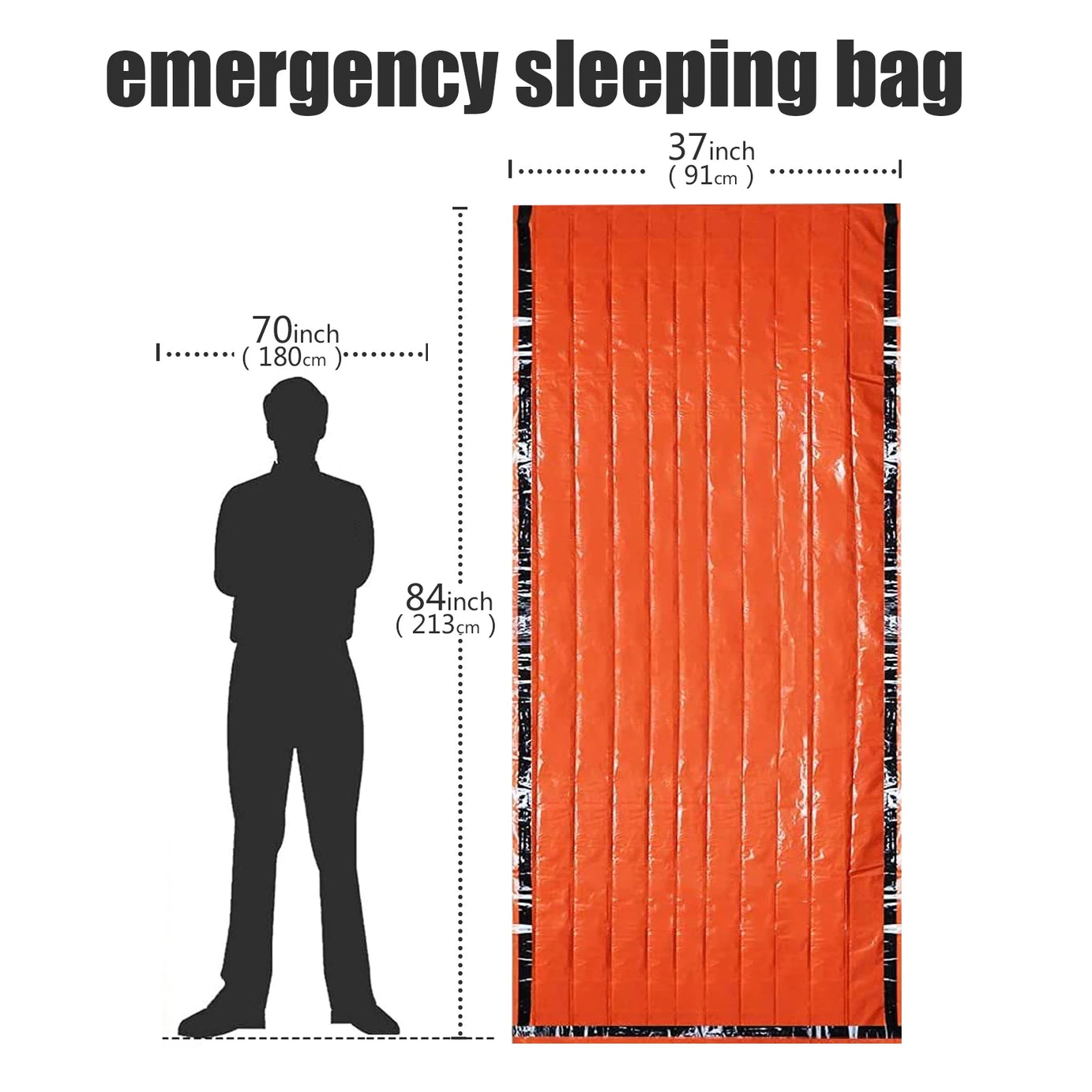 Portable Waterproof Emergency Survival Sleeping Bag Outdoor Edc Camping Gear Thermal Sack First Aid Rescue Kit Mylar Blanket