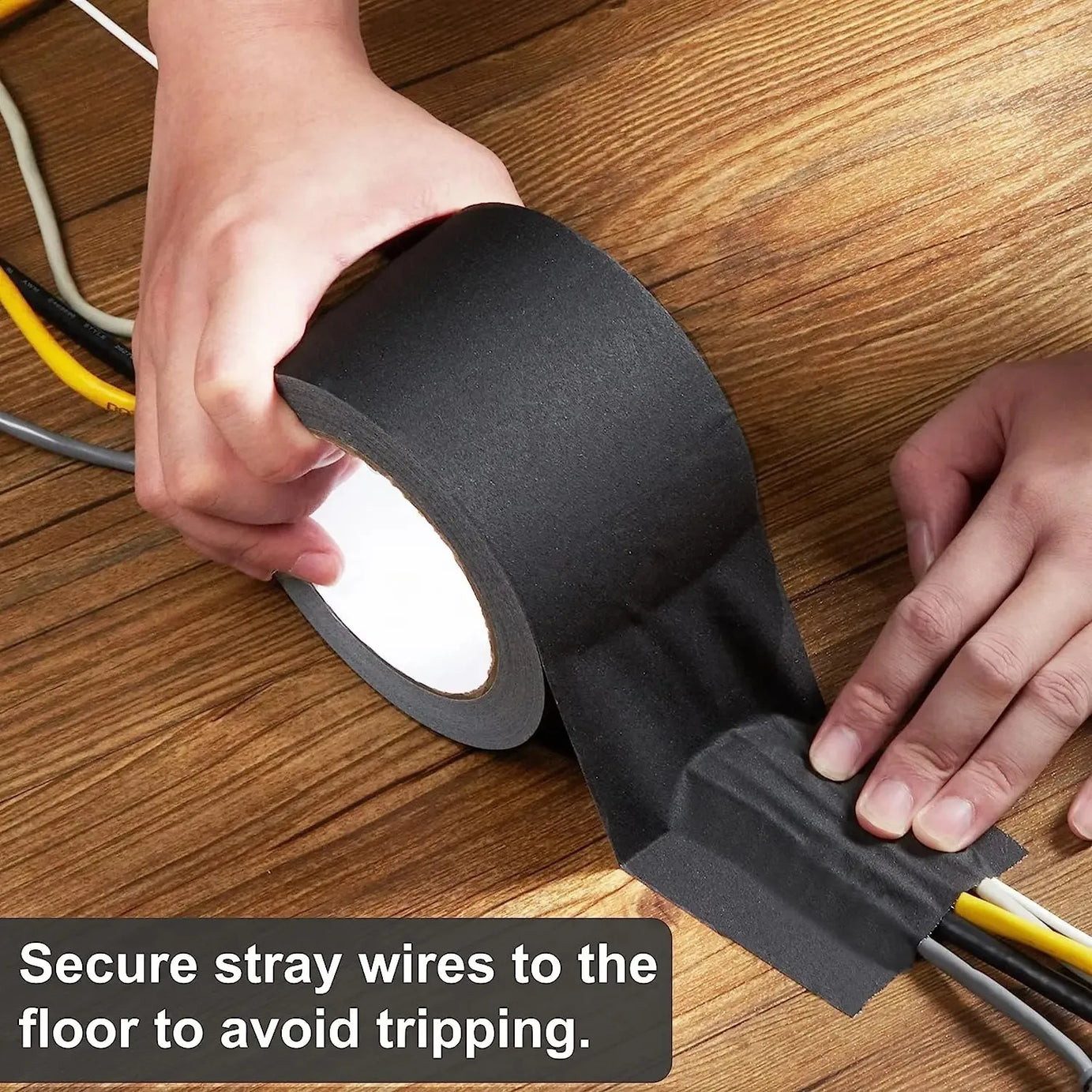 30 Yards Premium Heavy Duty Gaffer Tape Non-Reflective Multipurpose Waterproof Floor Tape For Electrical Cord Black Gaff Tape