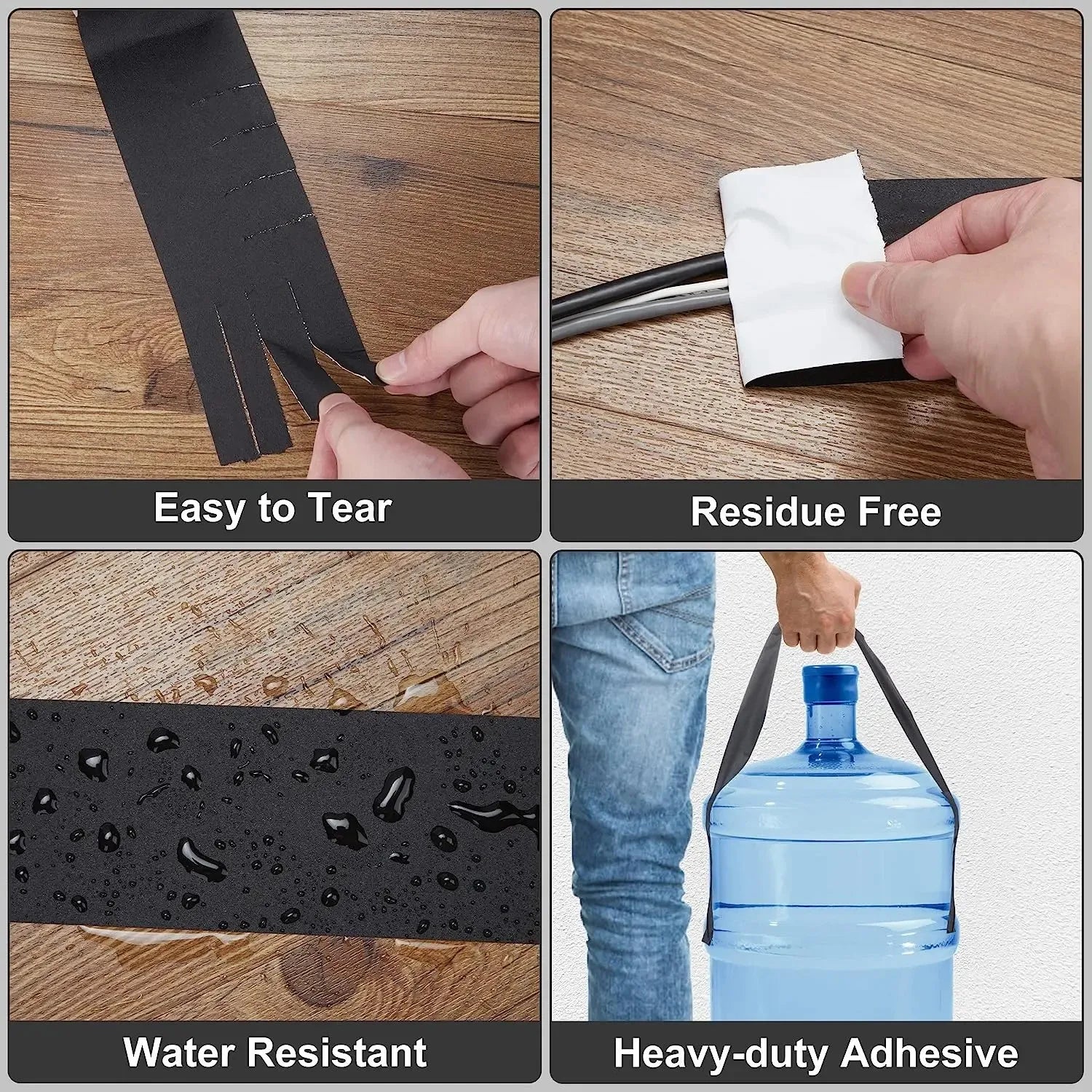 30 Yards Premium Heavy Duty Gaffer Tape Non-Reflective Multipurpose Waterproof Floor Tape For Electrical Cord Black Gaff Tape