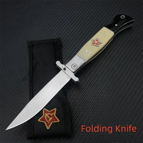 NEW Russian Finka NKVD KGB Stainless Steel Hand Guard and Resin Handle 440C Fixed Blade Outdoor Survival Sharp Knife with Sheath