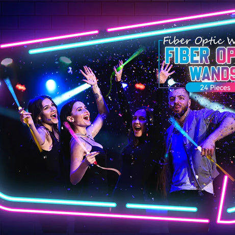 12/24/48Pcs Glow Fiber Wands Sticks LED Flashing Stick Light up Stick Colorful Fiber Optic Wands For Wedding Glow Party Favors