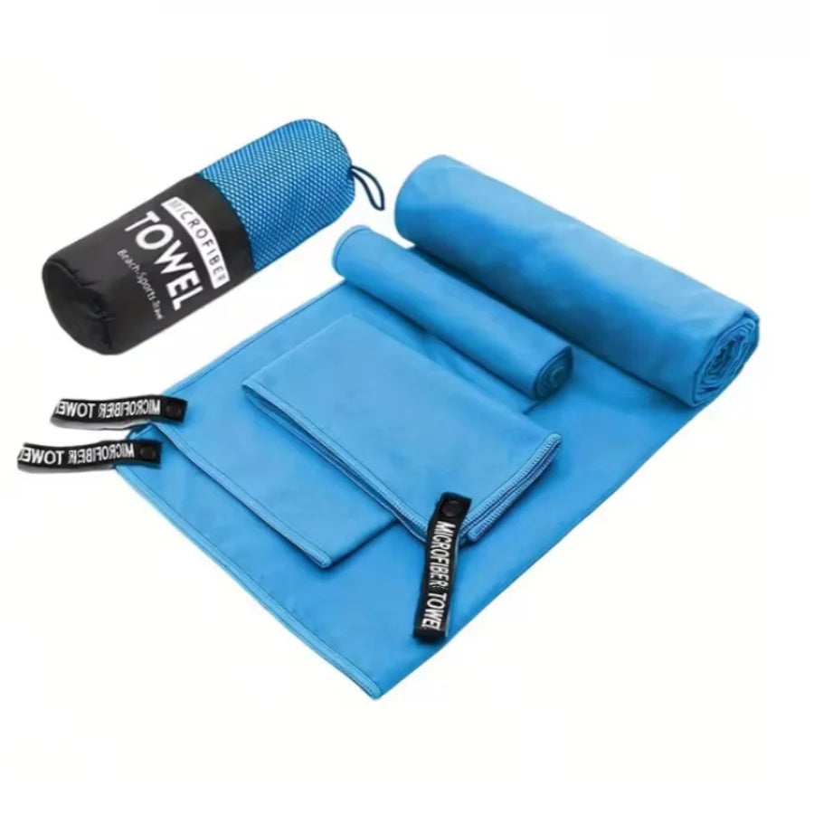 3PCS Quick Dry Beach Towel, Microfiber Travel Towel 3 Size in 1 Pack,Fast Drying Towel Set for Camping, Beach, Gym, Sports, Yoga