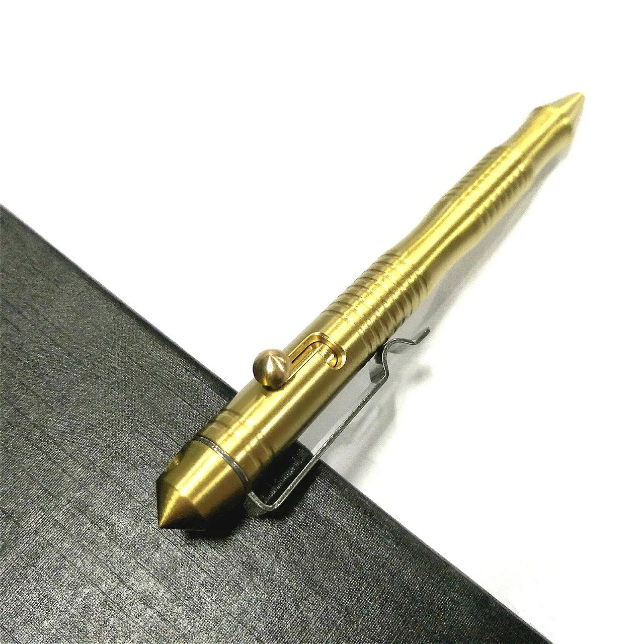 High Quality Brass Self-Defense Tactical Pen Bolt Switch Ball Point Writing Pen For Outdoor Camp EDC Tool Gift Box