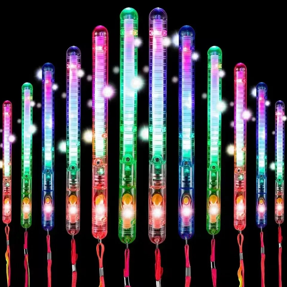 12/24/48Pcs Glow Fiber Wands Sticks LED Flashing Stick Light up Stick Colorful Fiber Optic Wands For Wedding Glow Party Favors