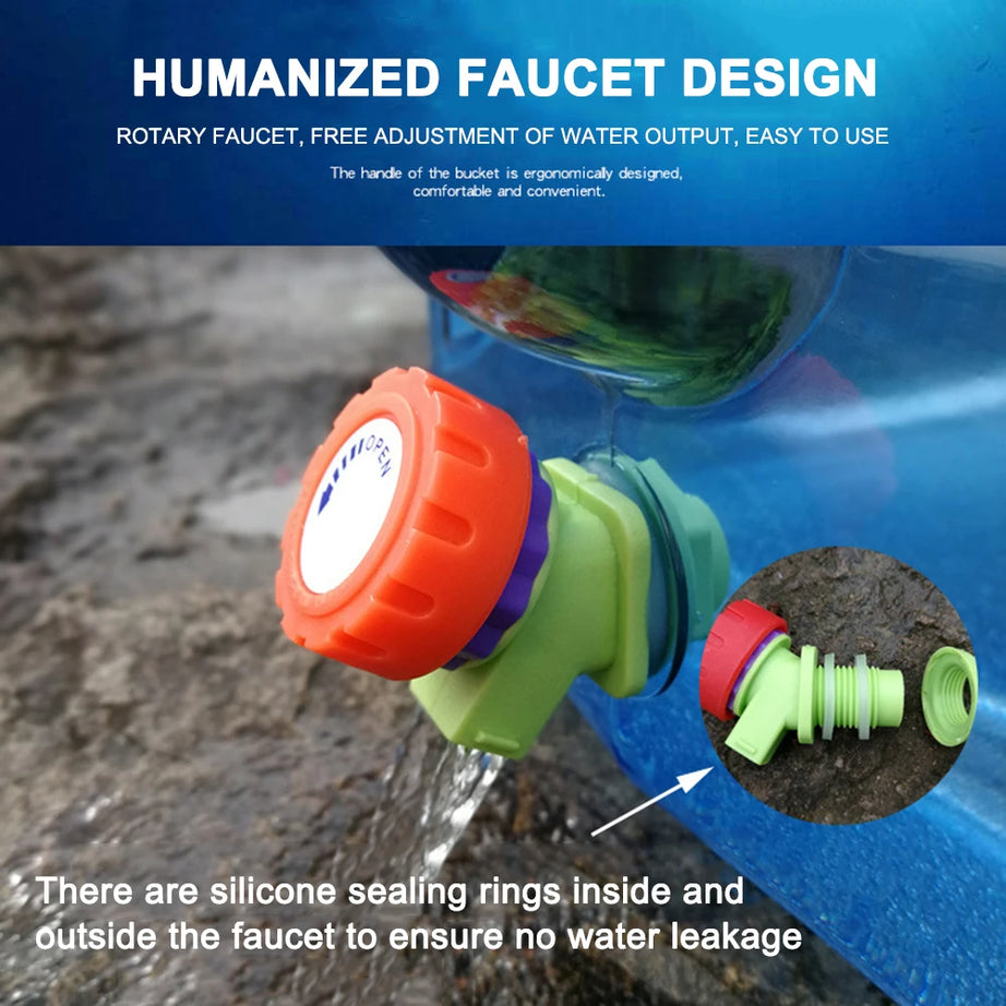 18/20/22L Car Water Buckets Food Grade Water Storage Tanks Driving Pure Car Water Tank Container with Faucet for Outdoor Camping