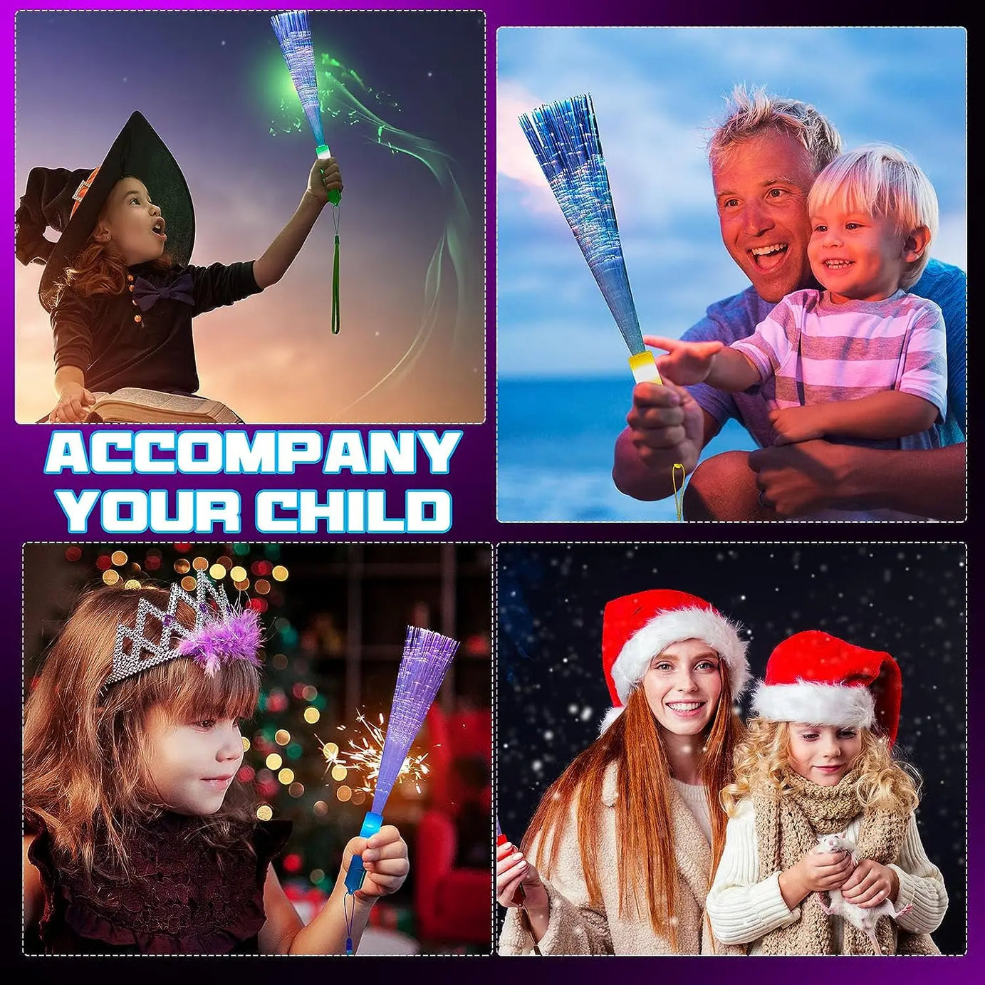 12/24/48Pcs Glow Fiber Wands Sticks LED Flashing Stick Light up Stick Colorful Fiber Optic Wands For Wedding Glow Party Favors