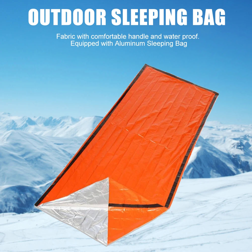 Emergency Sleeping Bag Waterproof Ultra Mylar Thermal Blankets Lightweight Survival Sleeping Bag Keep Warm For Camping Hiking ﻿