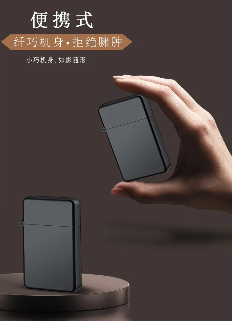 Metal Jet Red Flame Lighter, Refillable Butane, Adjustable, Portable, Windproof, Gas Lighter, Glow in the Dark, Gift for Men