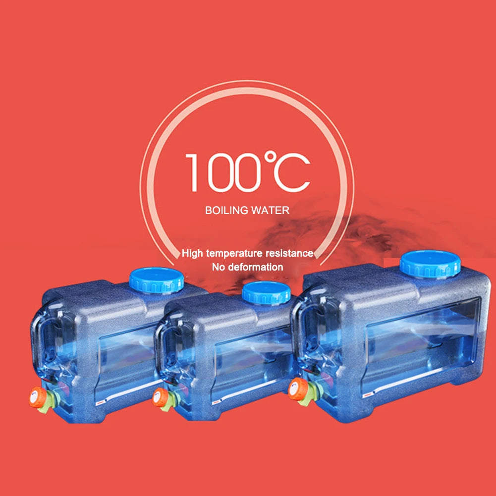 18/20/22L Car Water Buckets Food Grade Water Storage Tanks Driving Pure Car Water Tank Container with Faucet for Outdoor Camping