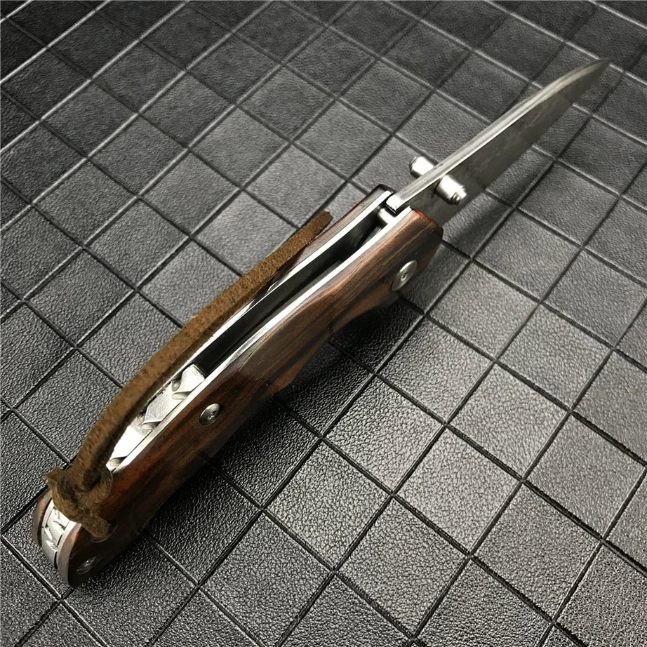 Outdoor Tactical 67 Layers Damascus Steel Camping Pocket Knife EDC Outdoor Knife Tactical Tool Self-defense Combat Folding Knife