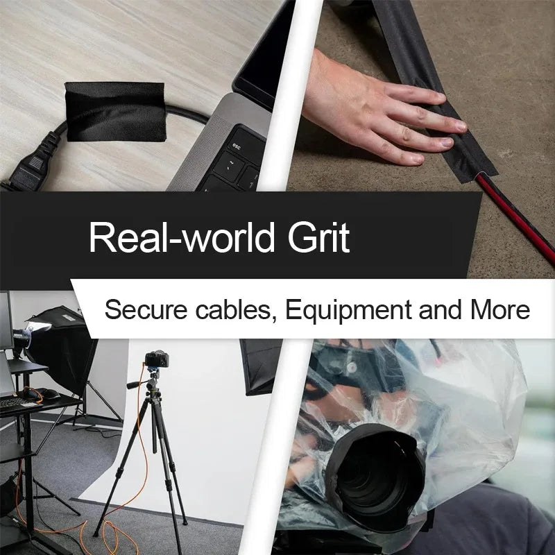 30 Yards Premium Heavy Duty Gaffer Tape Non-Reflective Multipurpose Waterproof Floor Tape For Electrical Cord Black Gaff Tape